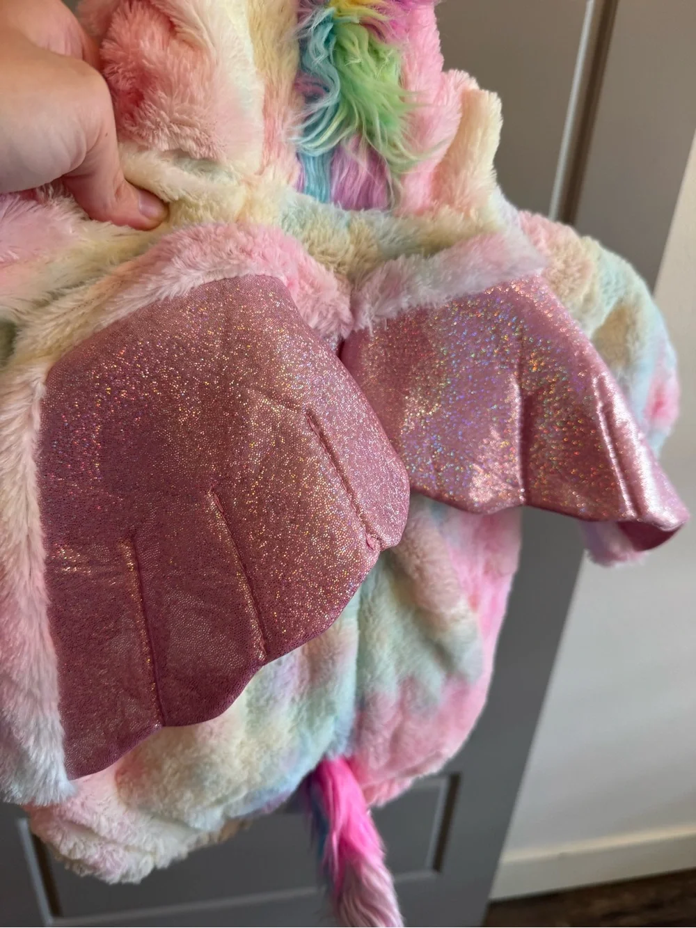 Pastel Unicorn/pegasus Kids Costume - Plush Multicolor - Picture 5 of 8